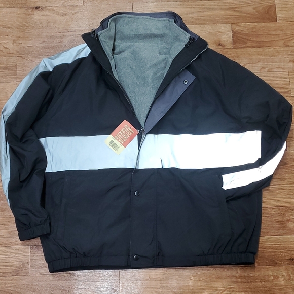 Men's Black and Gray Windbreaker Jacket - Picture 1 of 11